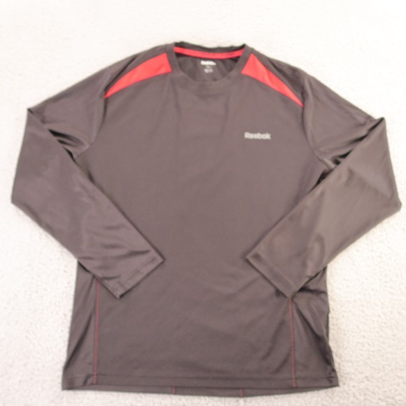 Reebok‎ Shirt Mens S Black 100% Polyester Crew Neck Long Sleeve - Picture 1 of 11